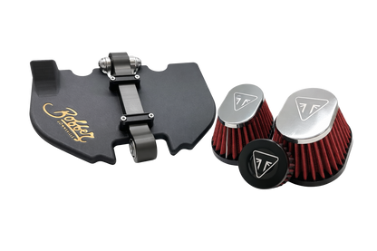 Kit de filtro de cápsula de eliminación de caja de aire para Triumph Bobber | Cubierta de arnés/cadena + filtros | Kit de conversión
