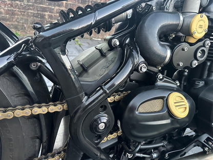 Triumph Speedmaster wire harness cover installed