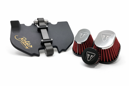 Kit de filtro de cápsula de eliminación de caja de aire para Triumph Bobber | Cubierta de arnés/cadena + filtros | Kit de conversión