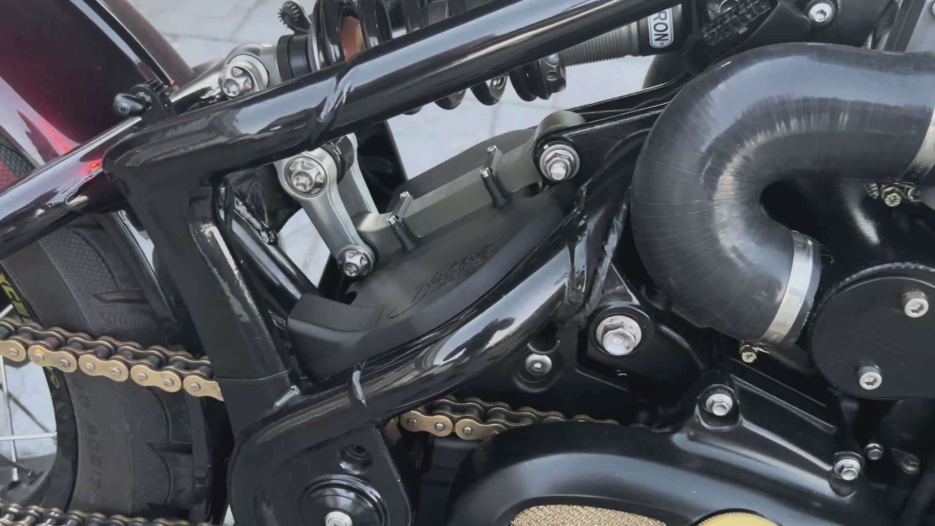 Triumph Bobber airbox delete kit installed