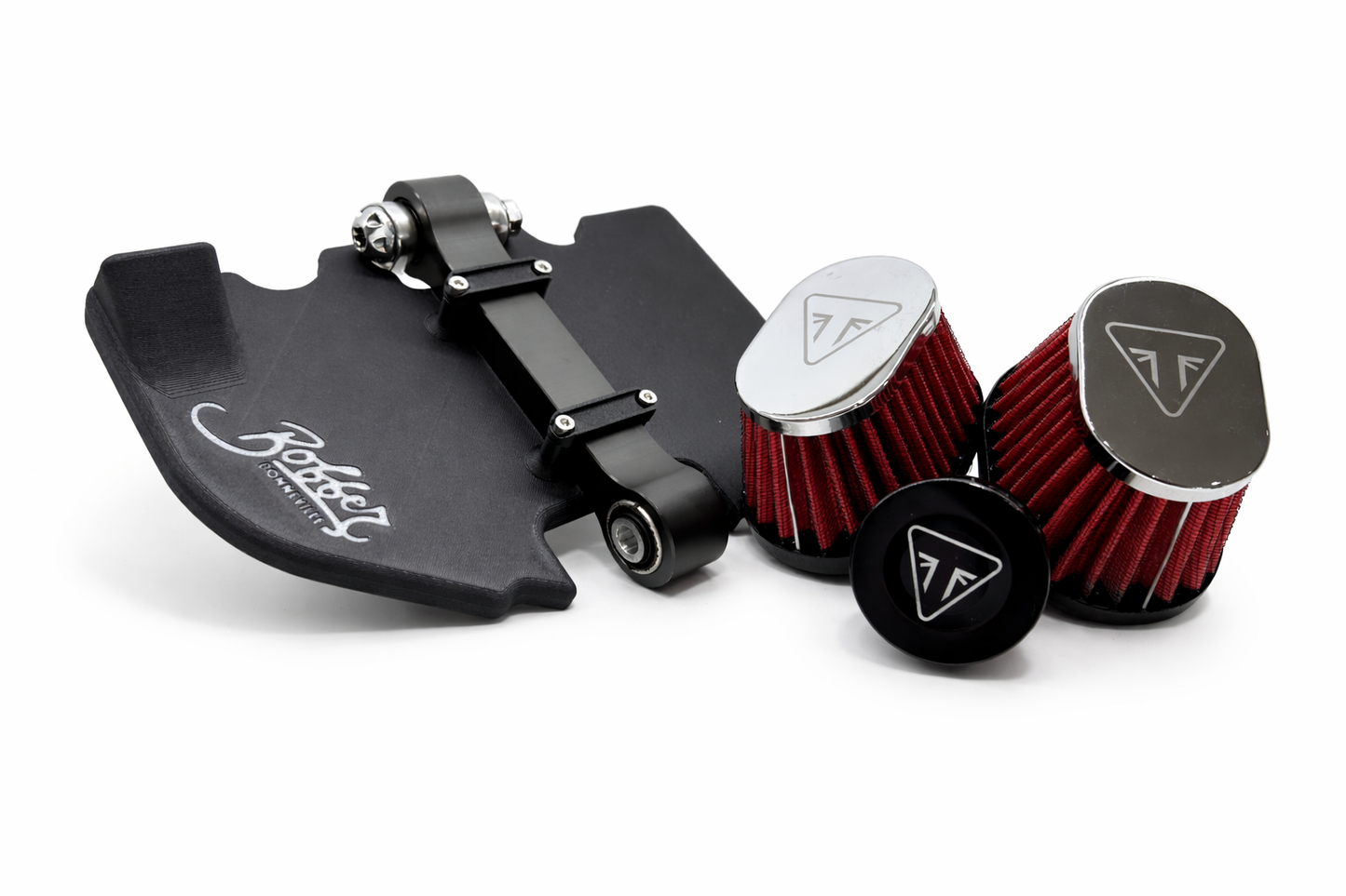 Triumph Bobber Airbox Delete Pod Filter Kit | Harness/Chain Cover + Filters |Conversion Kit